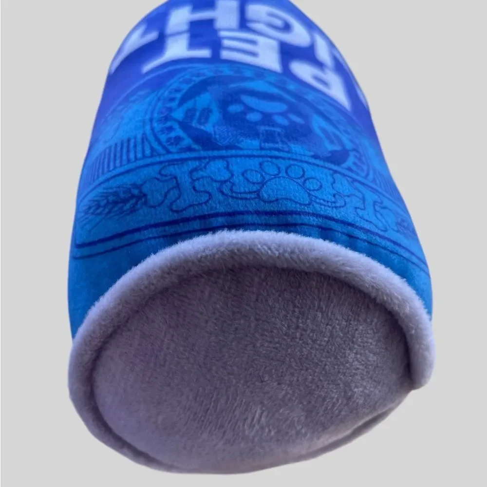 Pet Light Beer Can Plush Dog Toy Squeaky Blue Can 6” NWT